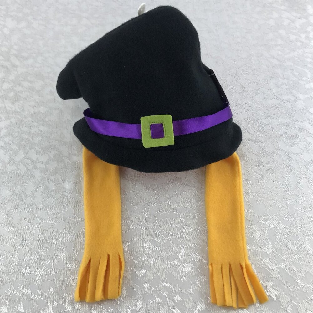 Creatology Scarecrow Black Fleece Hat w/Purple Hatband & Orange Lining NWT Sz OS